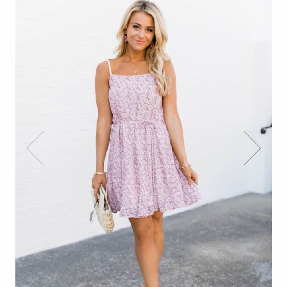 Pink Lily Hello Darling Pink Floral Dress - Picture 3 of 3